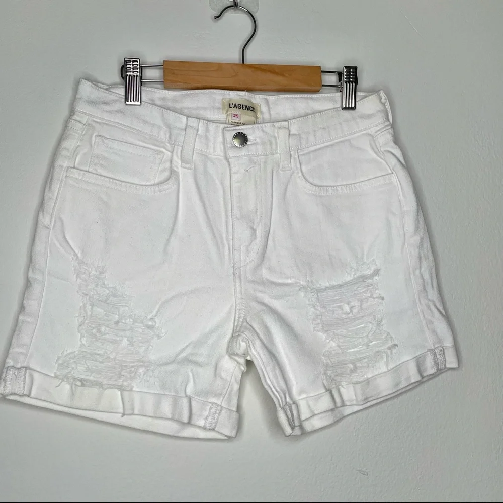 L'agence Denim White Shorts Size 25 - Picture 4 of 9